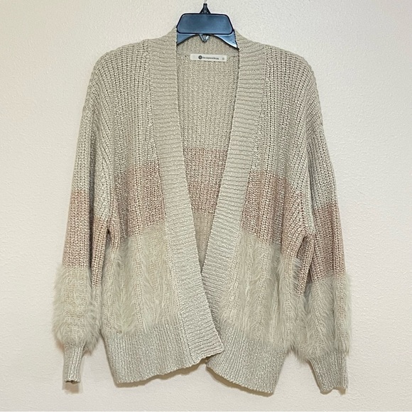 The Impeccable Pig cream pink open cardigan sweater size small - Picture 2 of 13